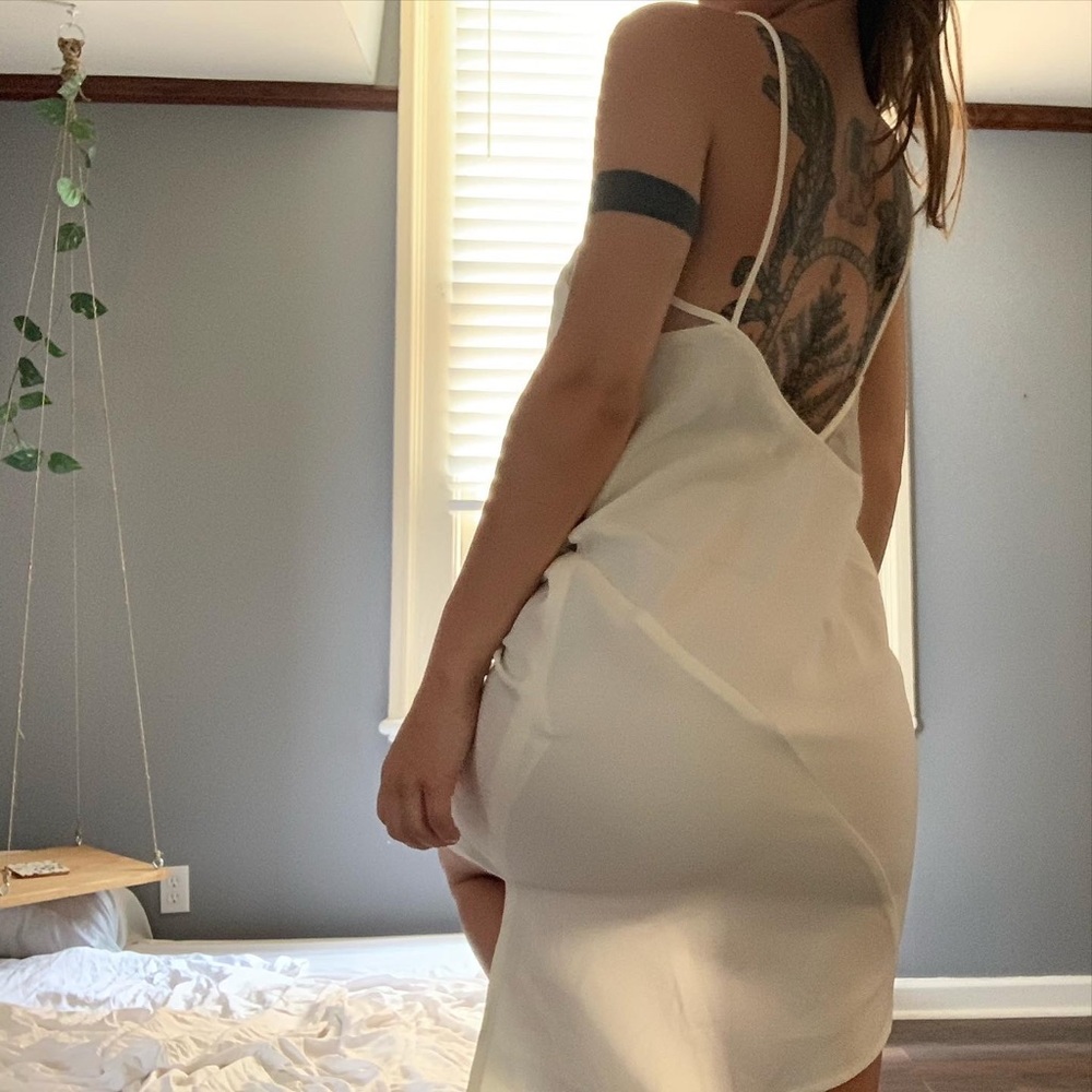 White asymmetrical dress